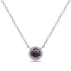 Amethyst And Diamond Halo Necklace