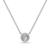 Aquamarine And Diamond Halo Necklace