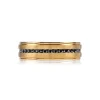 A.R.Z Gold Tone Steel Ring With Black Stones