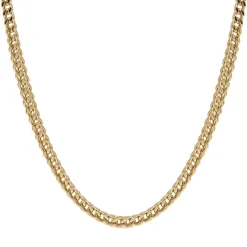 A.R.Z Men's Gold Tone Steel Franco Link Necklace 24"