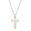 A.R.Z Men's Two Tonecross Pendant W/ 24" Chain