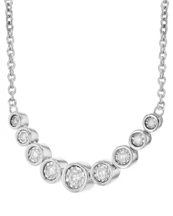 Bezel Set Diamond Bar Necklace