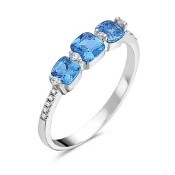 Blue Topaz And Diamond Fashion Ring