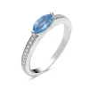 Blue Topaz And Diamond Fashion Band