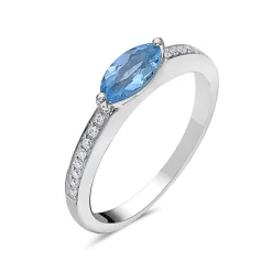 Blue Topaz And Diamond Fashion Band