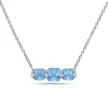 Blue Topaz And Diamond Halo Necklace