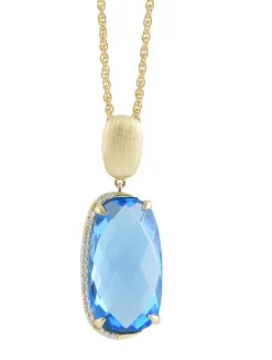 Blue Topaz And Diamond Pendant