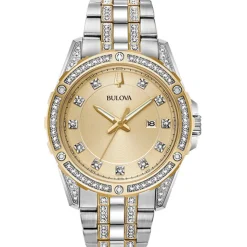 Bulova Dress/Classic Crystal Mens Watch Stainless Steel