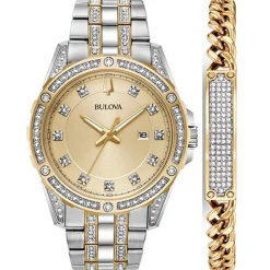 Bulova Dress/Classic Crystal Mens Watch Stainless Steel