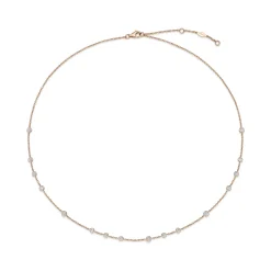 By The Yard Necklace in 18K Rose Gold & 4/5Ct Round Diamonds