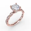 Classic Diamond Solitaire Engagement Ring With Diamond Twist Band