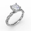 Classic Diamond Solitaire Engagement Ring With Diamond Twist Band