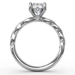 Classic Diamond Solitaire Engagement Ring With Diamond Twist Band