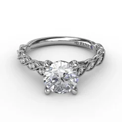 Classic Diamond Solitaire Engagement Ring With Diamond Twist Band
