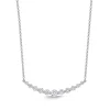Curved Diamond Bar Necklace in 18K White Gold
