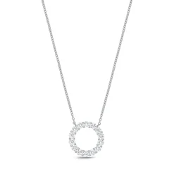 Diamond Circle Pendant in 18K White Gold