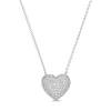 Diamond Pave Heart Pendant in 18K White Gold 1.01ct