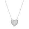 Diamond Pave Heart Pendant in 18K White Gold .50ct