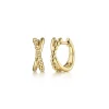 Gabriel & Co. Gold Twisted Huggie Earrings