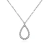 Gabriel & Co. 14K White Gold Teardrop Diamond Pendant Necklace