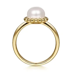 Gabriel & Co. 14K Yellow Gold 7.5mm Pearl Ring