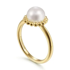 Gabriel & Co. 14K Yellow Gold 7.5mm Pearl Ring