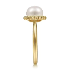 Gabriel & Co. 14K Yellow Gold 7.5mm Pearl Ring