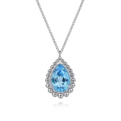 Gabriel & Co. Sterling Silver Blue Topaz Pendant Necklace