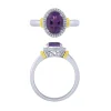 14K Amethyst And Diamond Halo Ring