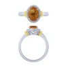 14K Citrine And Diamond Halo Ring