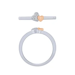 14K Diamond Heart Ring