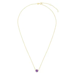 14K Gold & Amethyst Solitaire Necklace