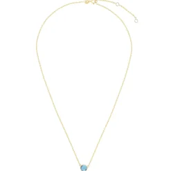 14K Gold & Blue Topaz Solitaire Necklace