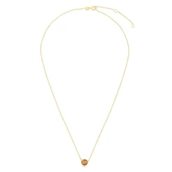 14K Gold & Citrine Solitaire Necklace