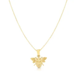 14K Gold Bumble Bee Necklace