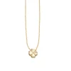 14K Gold .005ct Diamond Clover Necklace