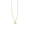 14K Gold .005ct Diamond Moon Necklace