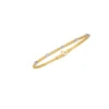 14K Gold .15ct Diamond Station Woven Bangle