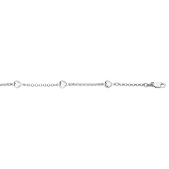 14K Gold Heart Station Bracelet