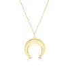 14K Gold Puffed Crescent Necklace