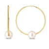 14K Gold Round Endless Pearl Earring