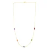 14K Multi-Gemstone Paperclip Bracelet