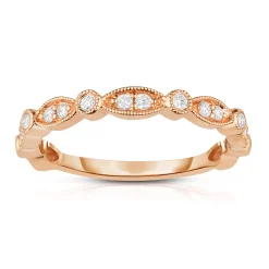 14K Rose Gold .10Ct Diamond Stackable Band
