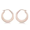 14K Rose Gold Pl Flat Hoop S/D Earrings