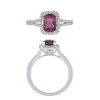 14K White Gold Amethyst And Diamond Ring