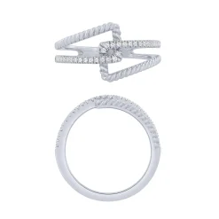 14K White Gold 1/7Ct Diamond Fashion Ring