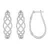 14K White Gold 1Ct Diamond Fashion Hoop Earrings