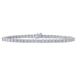 14K White Gold 3Ct Diamond Tennis Bracelet