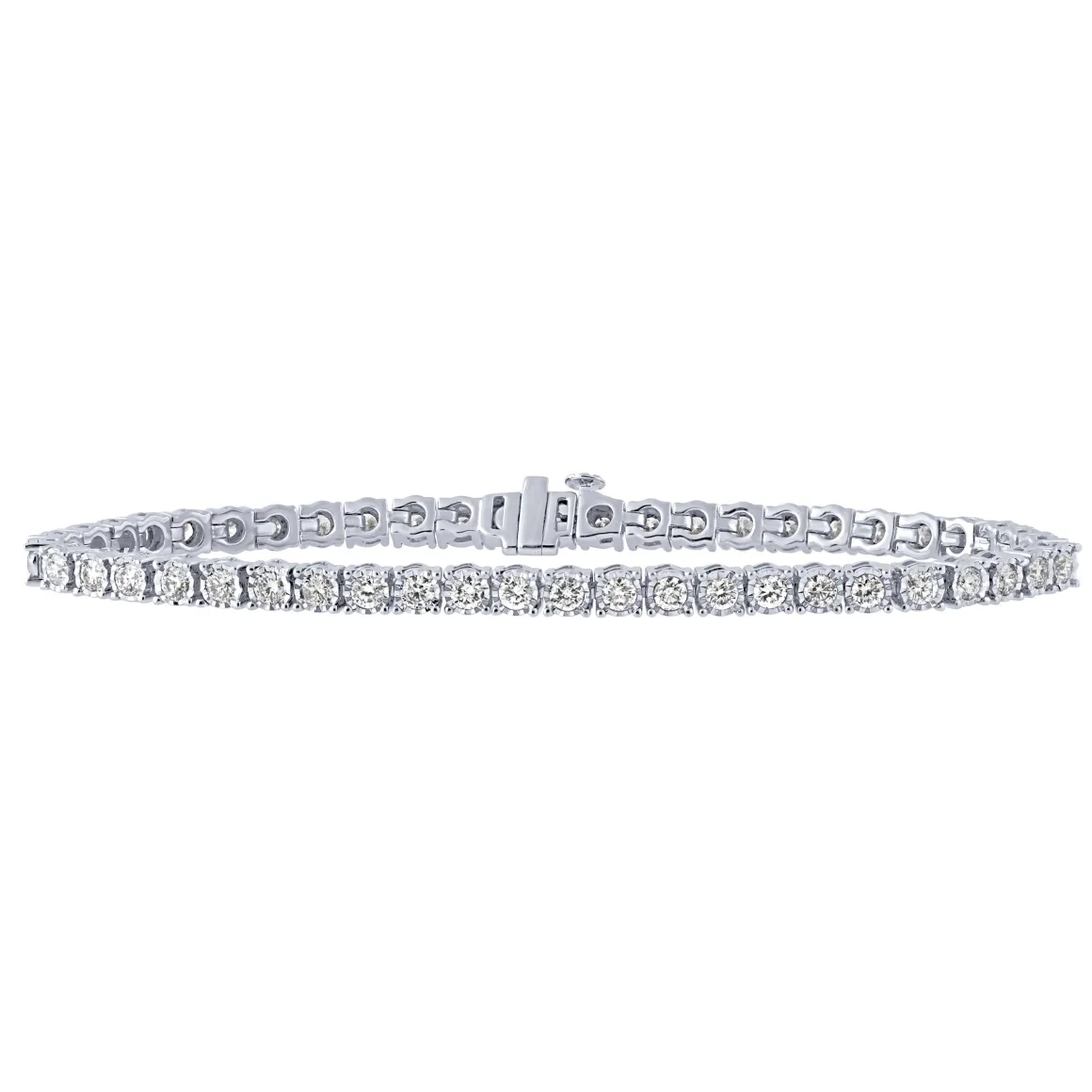 14K White Gold 3Ct Diamond Tennis Bracelet