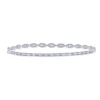 14K White Gold 1/3Ct Marquise Patterened Bangle